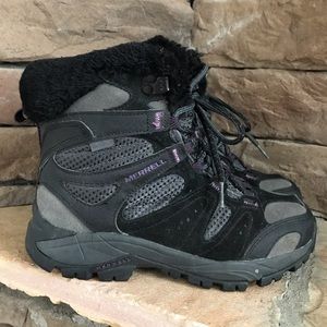 Women’s Merrell Black and Purple Lined Hiking Boots